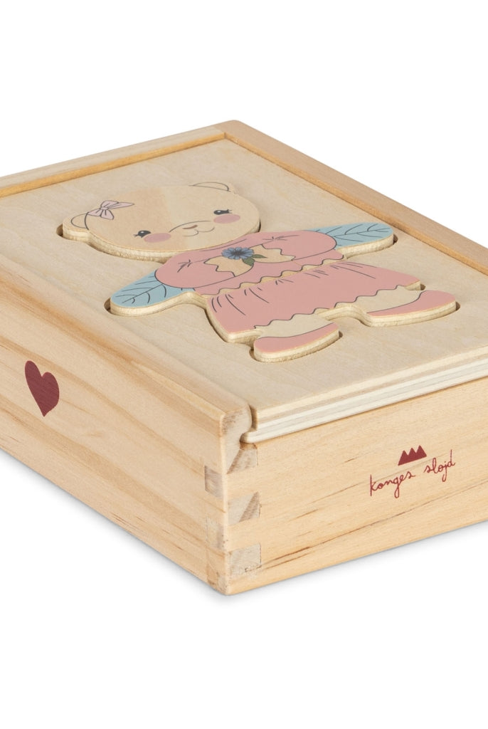 Konges Slojd wooden teddy puzzle