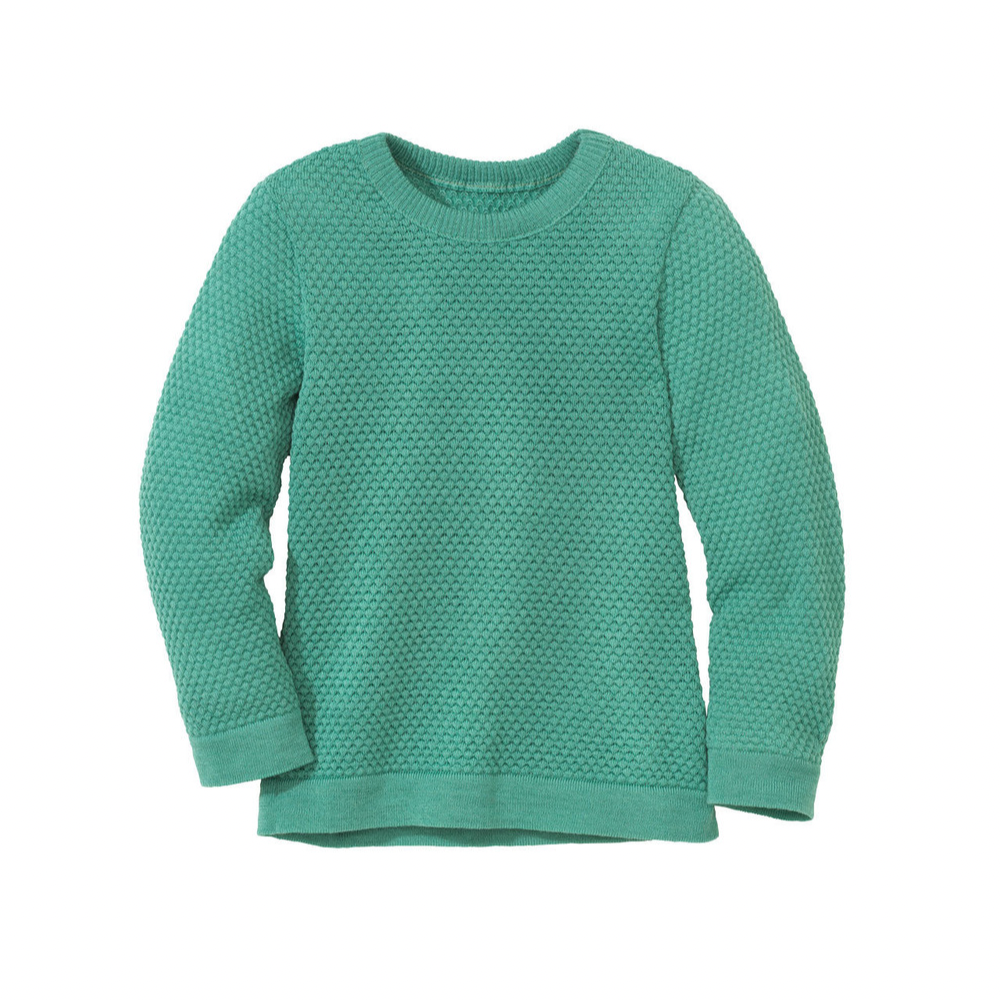 Mint Merino wool honeycomb knitted sweater 