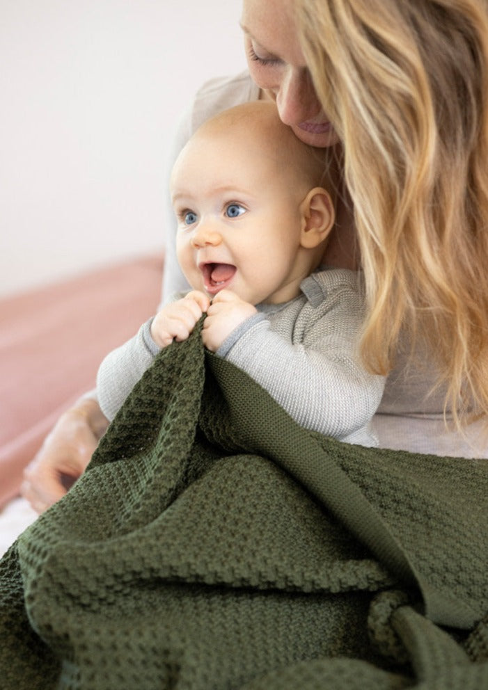 Disana Baby merino wool blanket Khaki
