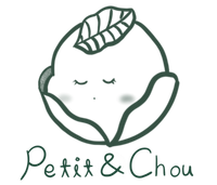 Petit et Chou logo cute baby in a cabbage
