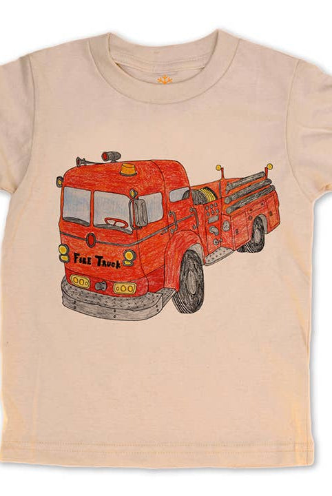 Organic fire truck t shirt