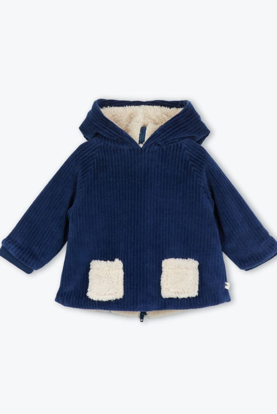 Baby organic corduroy jacket with sherpa 