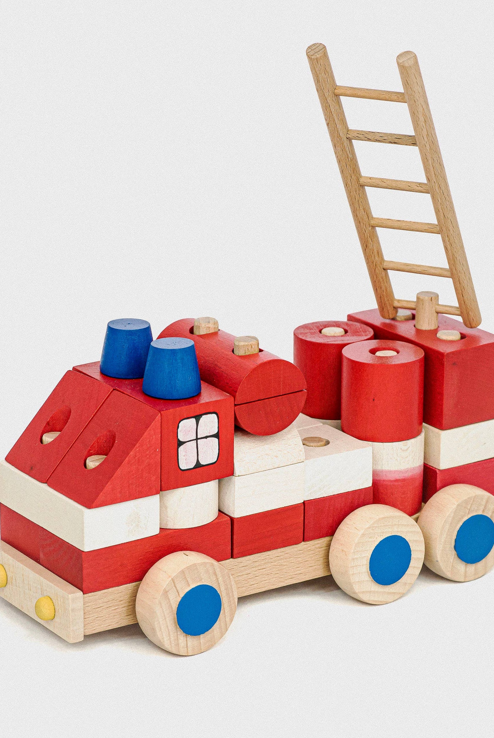 Wooden toys fire truck