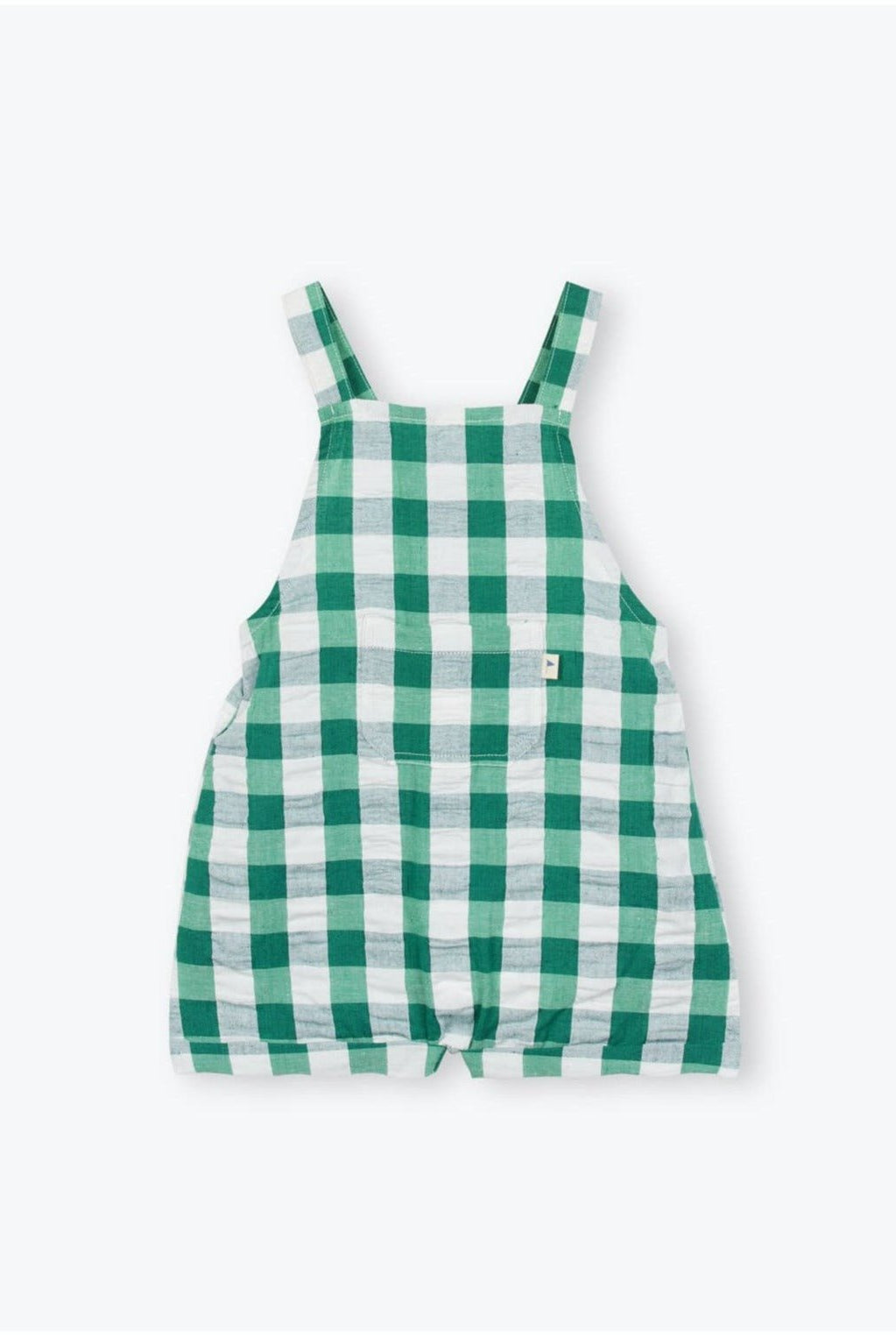 baby organic green gingham overall