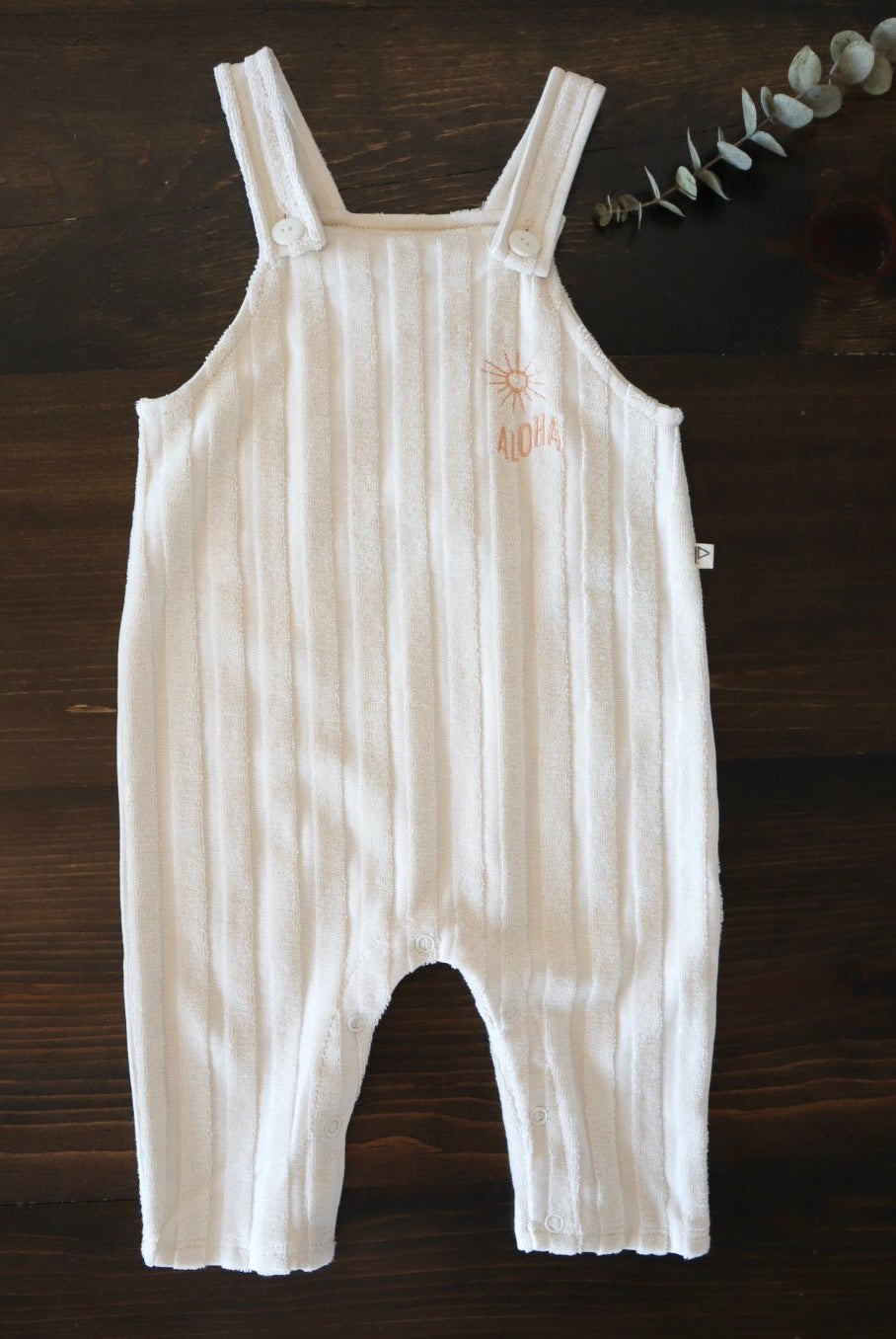 Organic French terry baby summer overall