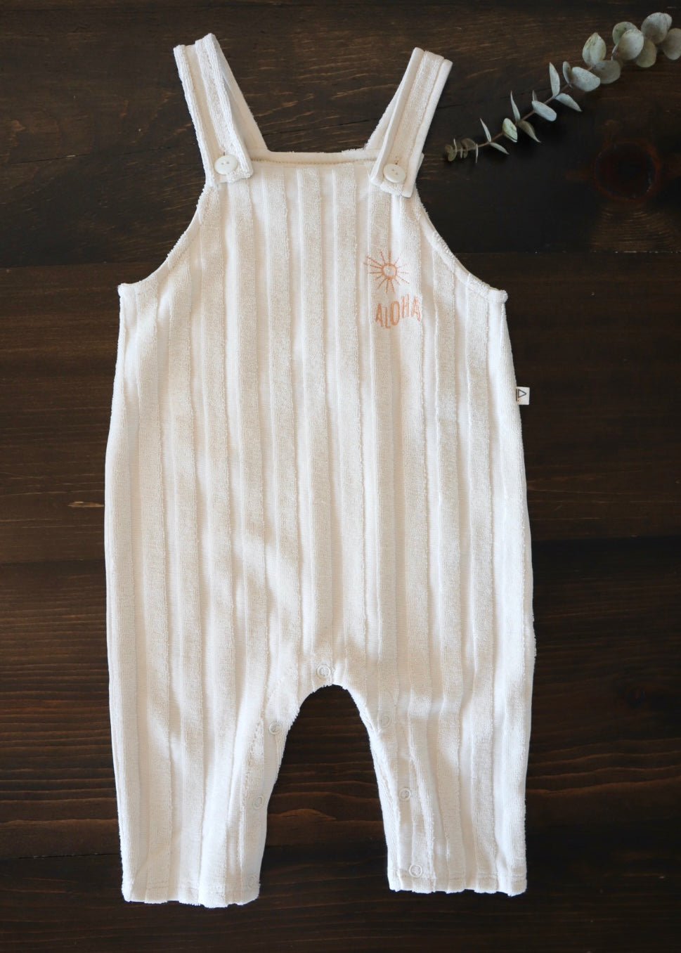 Organic French terry baby summer overall